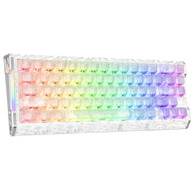 Attack Shark X75 Crystal White transparent RGB gaming keyboard