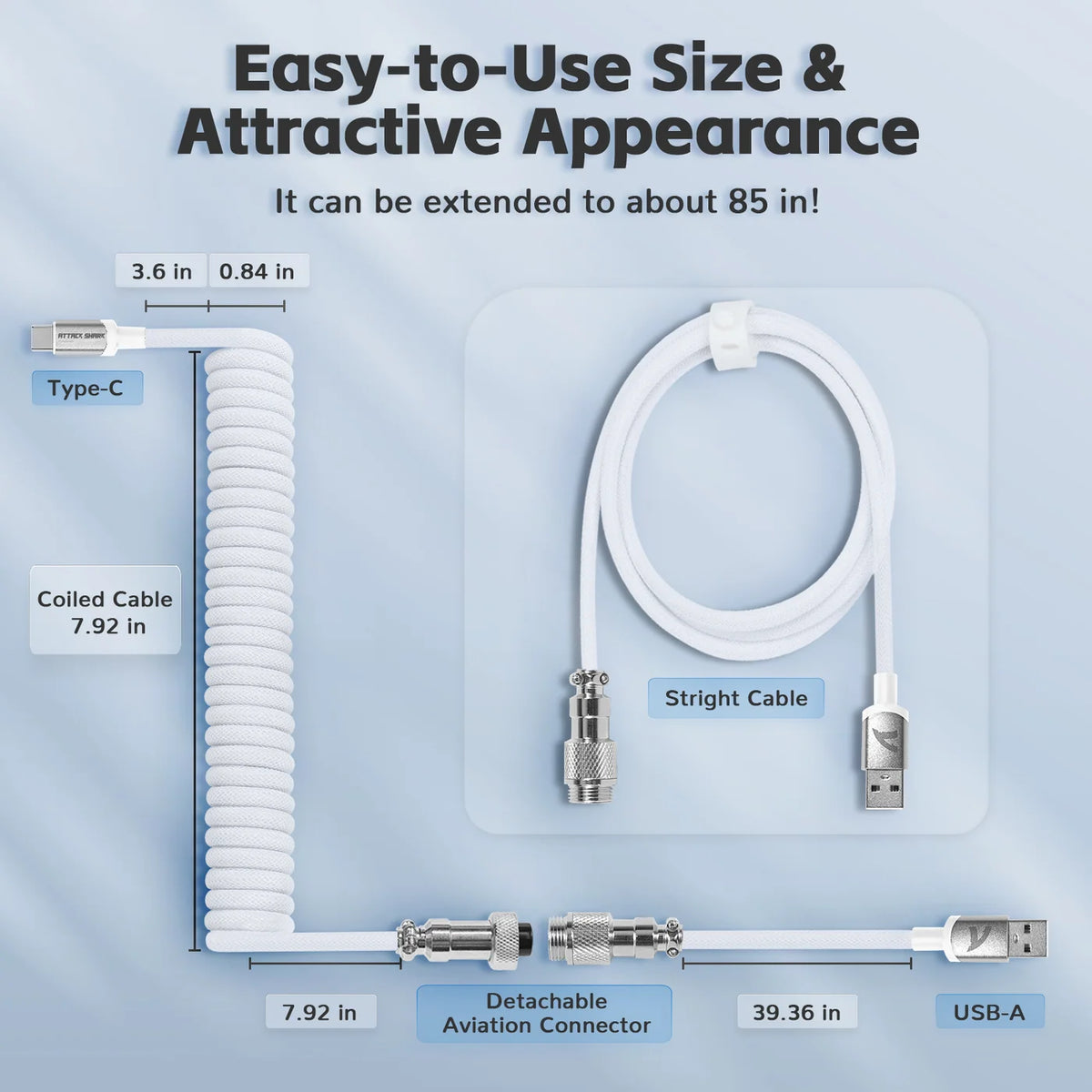ATTACK SHARK C01PRO Coiled Cable