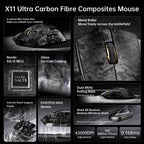 Attack Shark X11 Ultra Carbon Fiber Wireless Gaming Mouse
