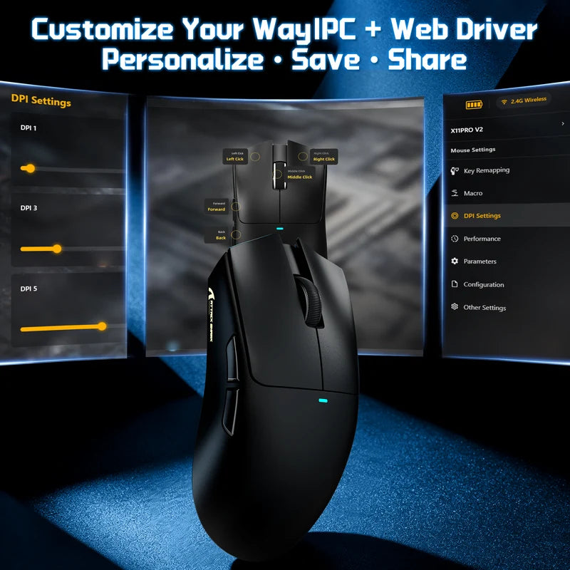 ATTACK SHARK X11 PRO V2 Wireless Gaming Mouse with TFT Display Charging Dock