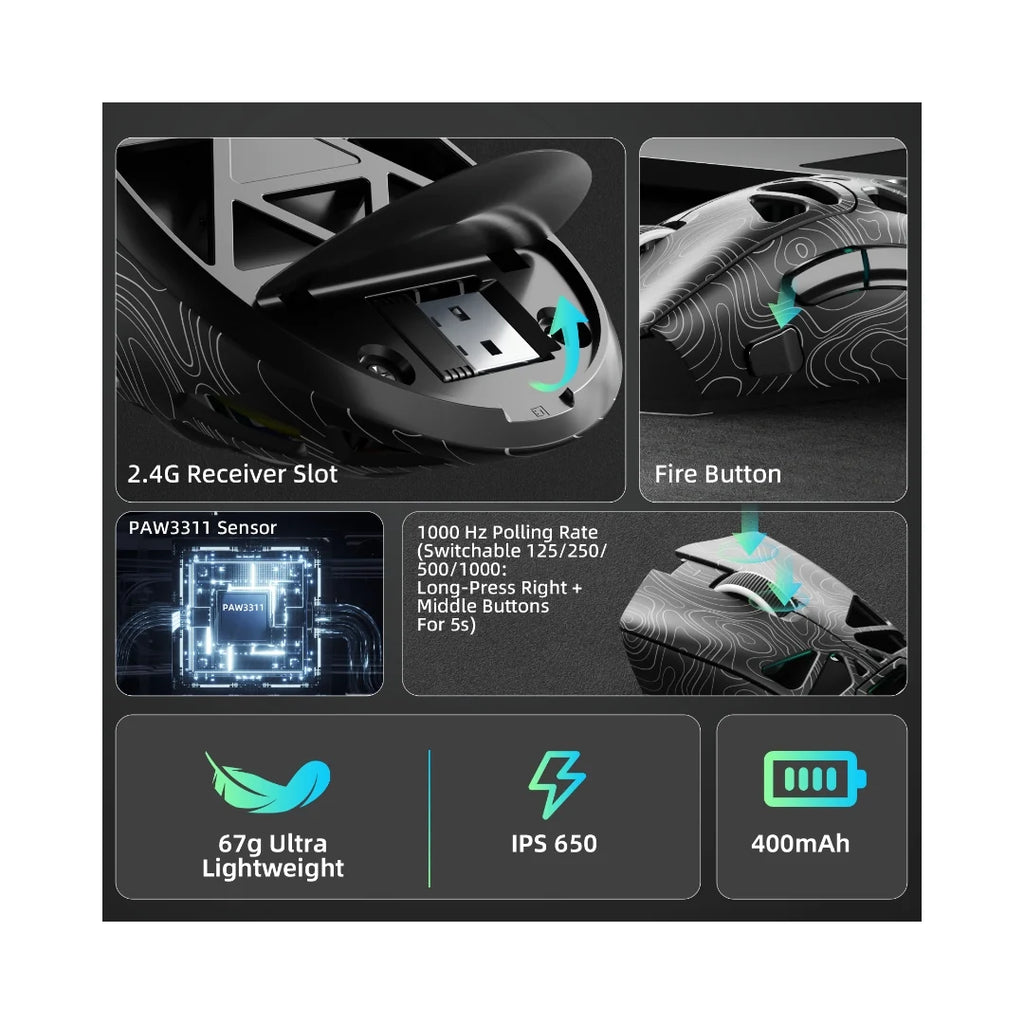 AULA SC620 Tri-Mode Wireless Gaming Mouse