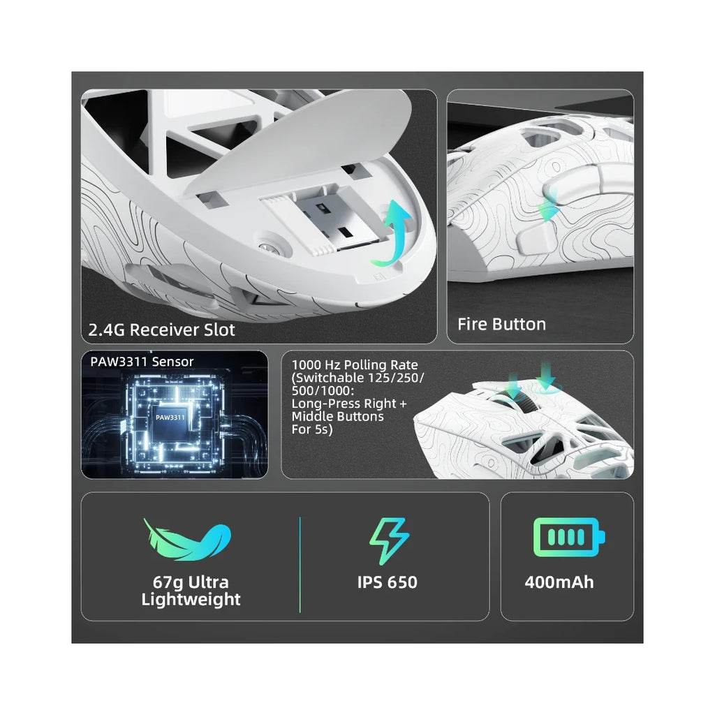 AULA SC620 Tri-Mode Wireless Gaming Mouse