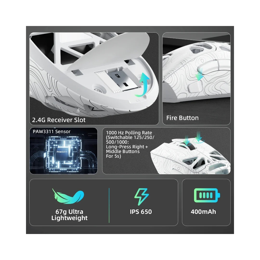AULA SC620 Tri-Mode Wireless Gaming Mouse