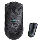 Attack Shark X11 Ultra Black Carbon Fiber wireless gaming mouse with charging dock