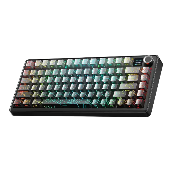 AULA F75 MAX 75% RGB Mechanical Wireless Gaming Keyboard (Topographic Keycaps Gray-Black)