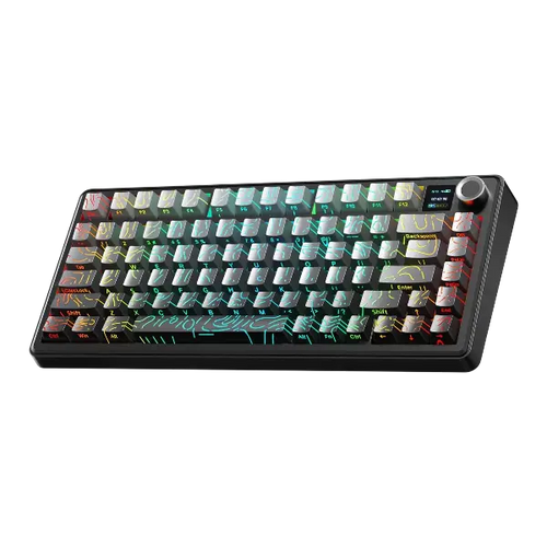 AULA F75 MAX 75% RGB Mechanical Wireless Gaming Keyboard (Topographic Keycaps Gray-Black)